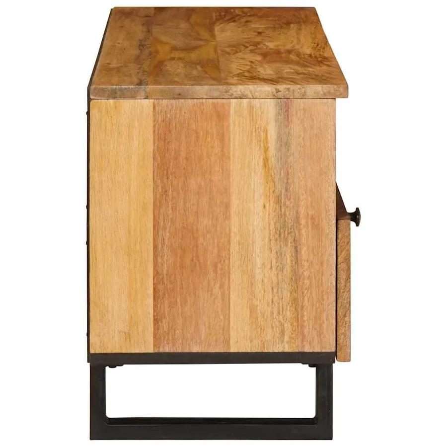 Meuble TV Marron 100 x 33 x 46 cm Bois de mangue massif - 4