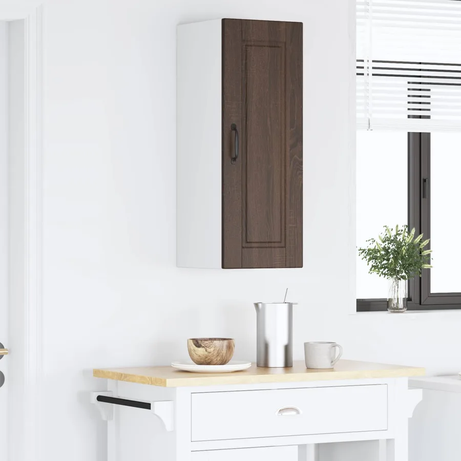 Meuble mural PORTO Chêne brun 30 x 31 x 80 cm Bois d'ingénierie - 4