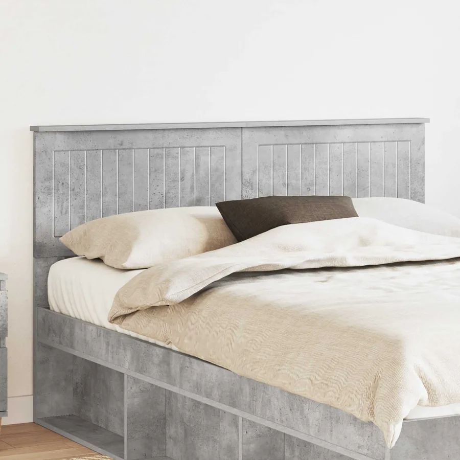 Tête de lit Gris béton Bois d'ingénierie