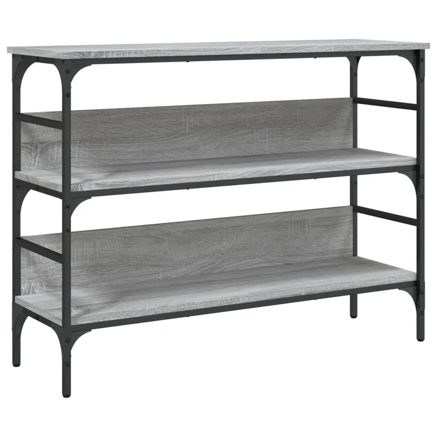 Table console sonoma gris 100x32x75 cm bois d'ingénierie - 2