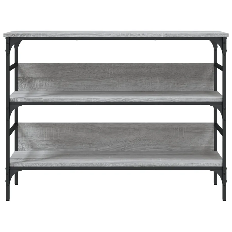 Table console sonoma gris 100x32x75 cm bois d'ingénierie - 4