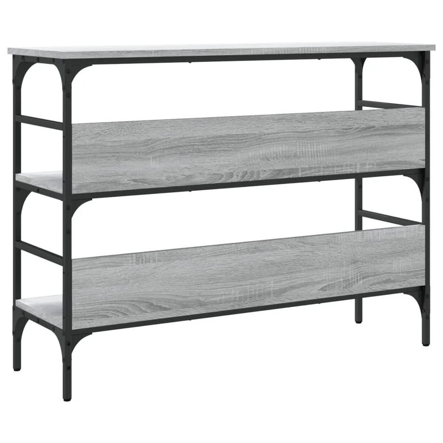 Table console sonoma gris 100x32x75 cm bois d'ingénierie - 5