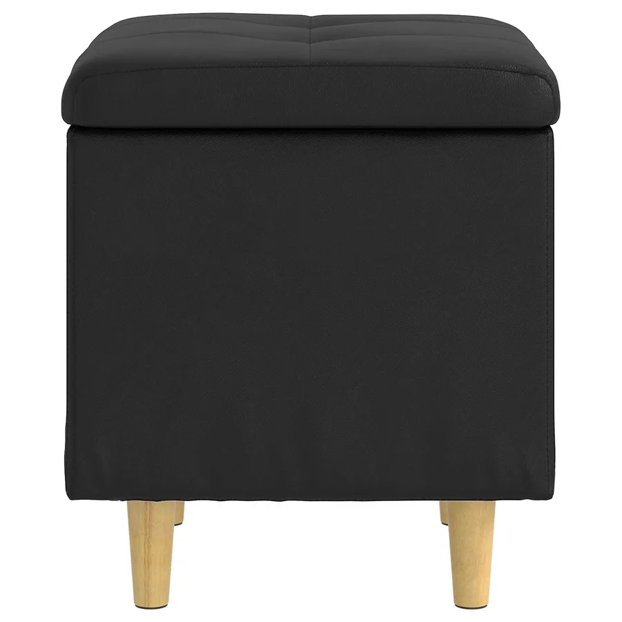 Pouf de rangement avec coussin Noir 40 x 40 x 45 cm Simili cuir - 5