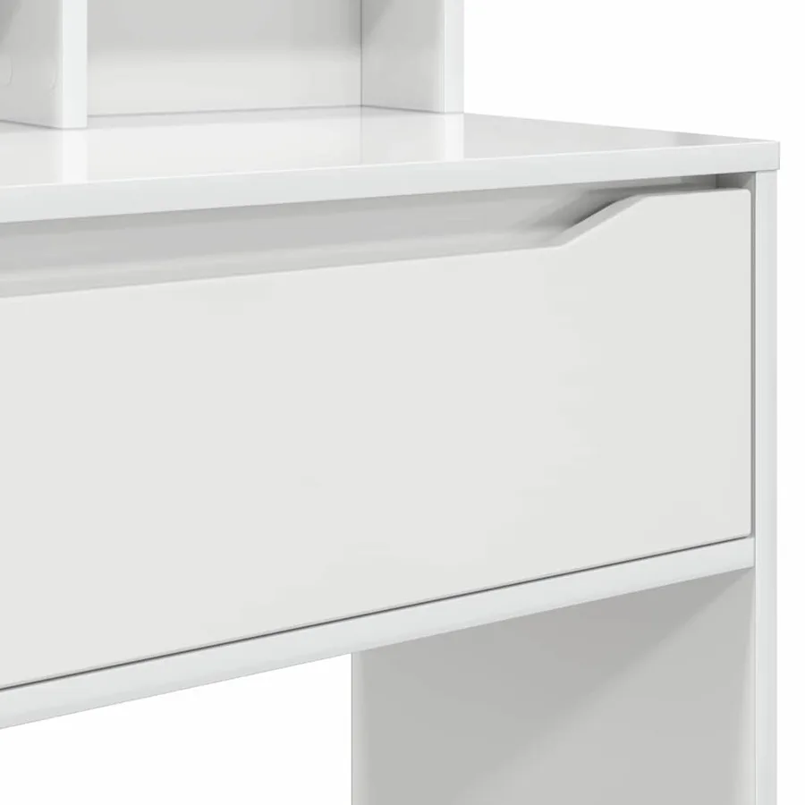 Tables de maquillage pour chambre avec tiroir Blanc brillant - 10
