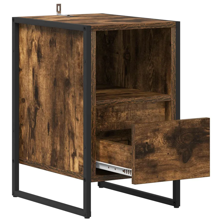 Table de chevet Chêne Fumé 39,5 x 30 x 50 cm Bois d'ingénierie - 5
