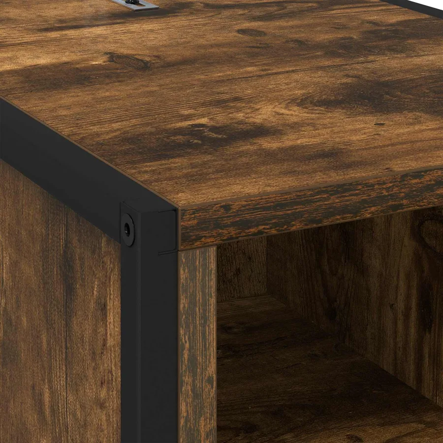 Table de chevet Chêne Fumé 39,5 x 30 x 50 cm Bois d'ingénierie - 9