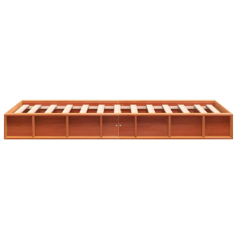 Cadre de lit sans matelas cire marron 90x190 cm bois pin massif - 5
