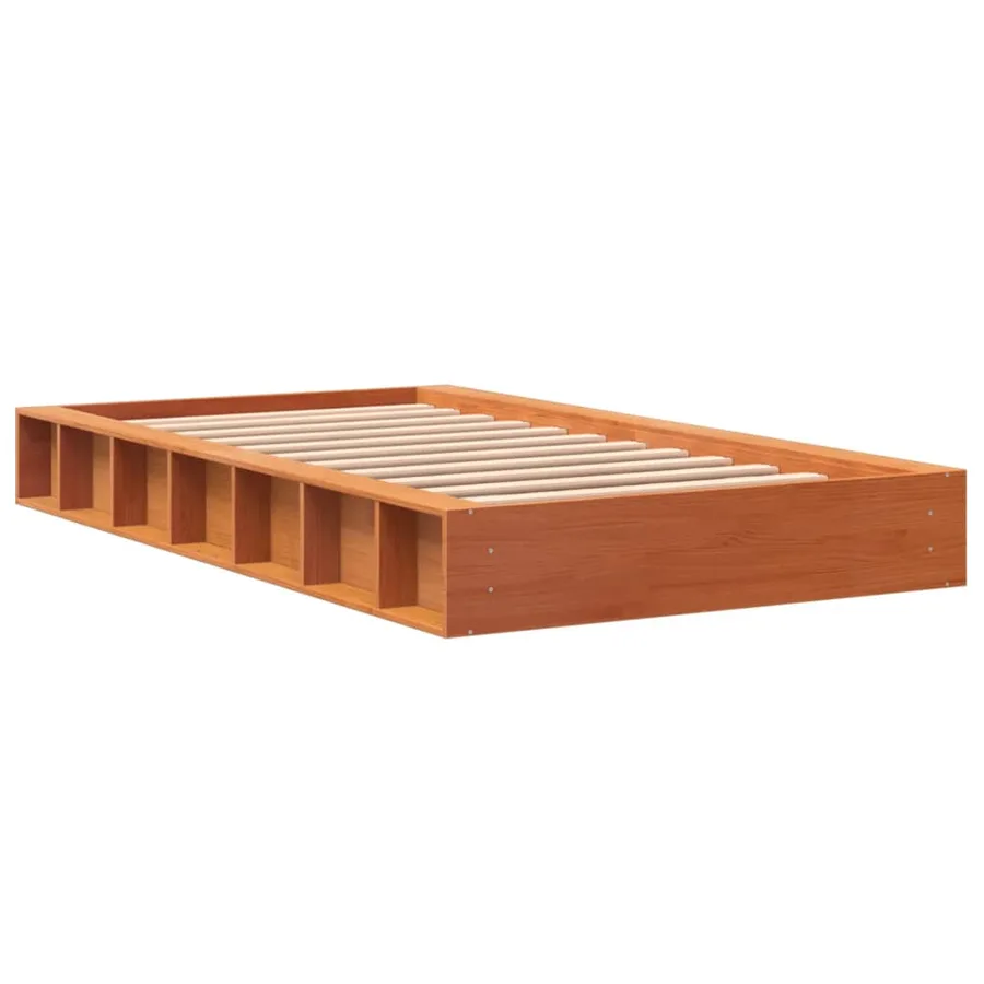 Cadre de lit sans matelas cire marron 90x190 cm bois pin massif - 6