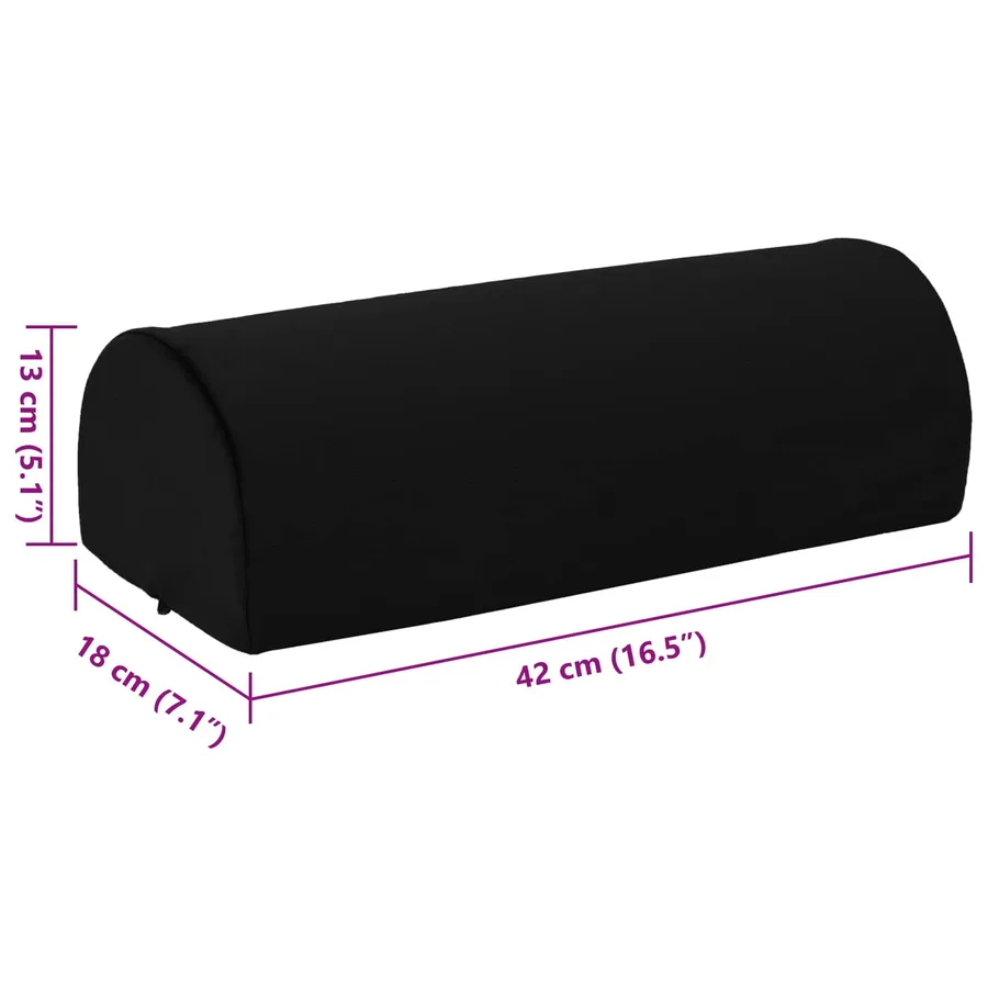 Coussin de repose-pieds Uni Noir 42 x 18 x 13 cm Mousse PU - 9