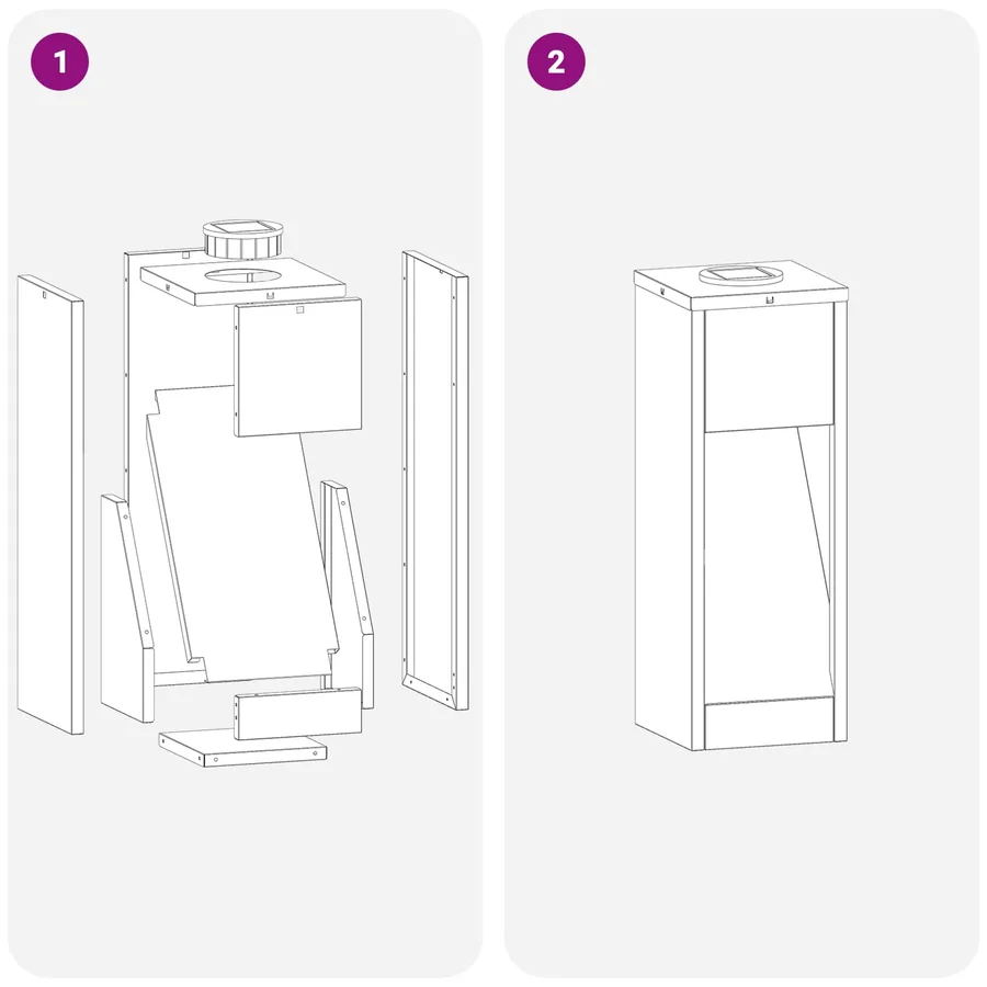 Lumière de Chemin LED Solaire 2 pcs Blanc chaud 18 x 18 x 50 cm - 16
