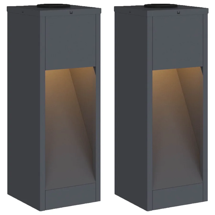 Lumière de Chemin LED Solaire 2 pcs Blanc chaud 18 x 18 x 50 cm - 2