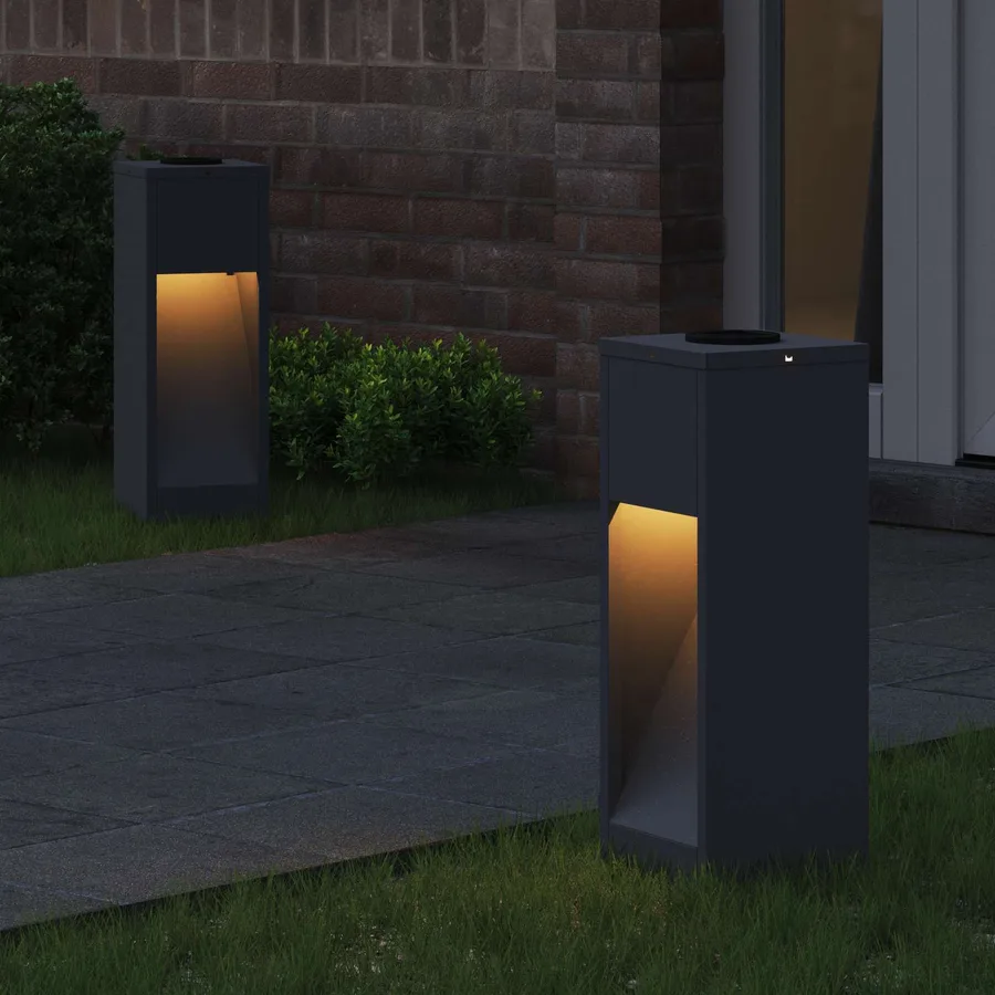 Lumière de Chemin LED Solaire 2 pcs Blanc chaud 18 x 18 x 50 cm - 3