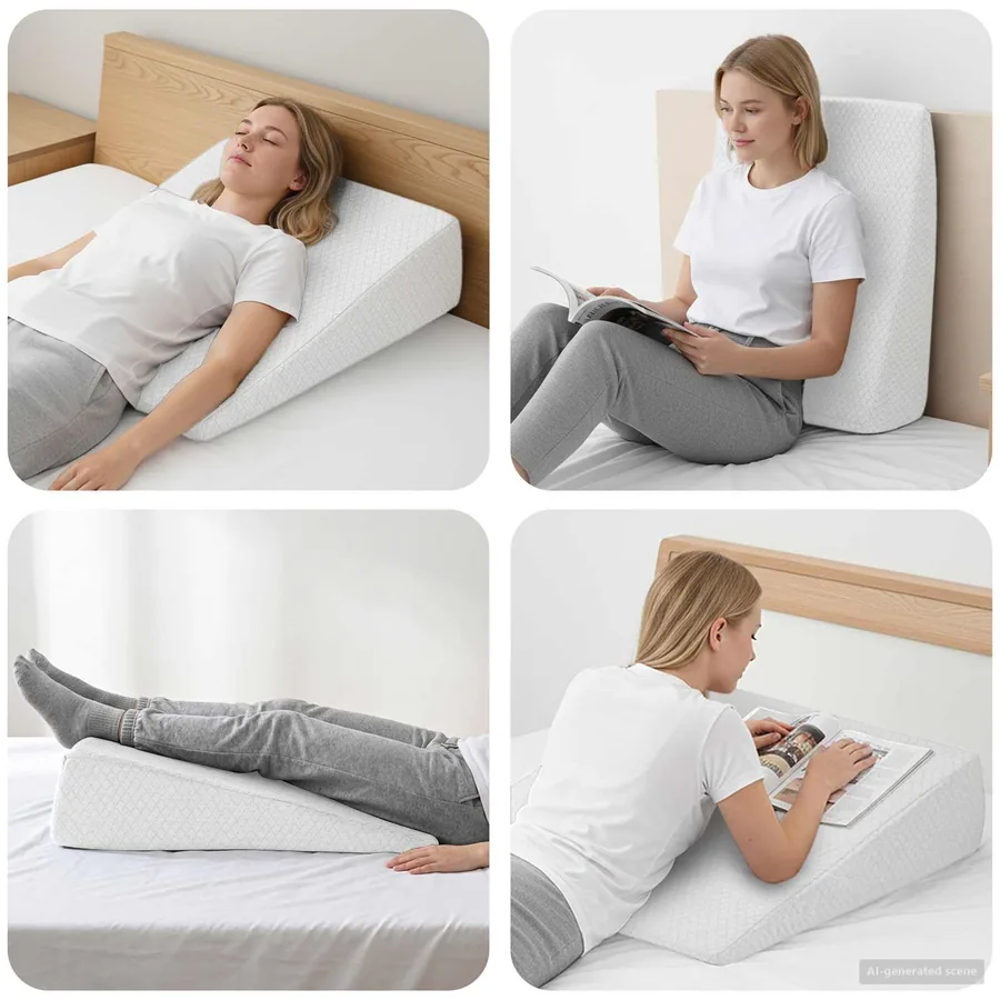 Coussin en coin Blanc 69 x 64 x 19 cm Mousse à mémoire de forme