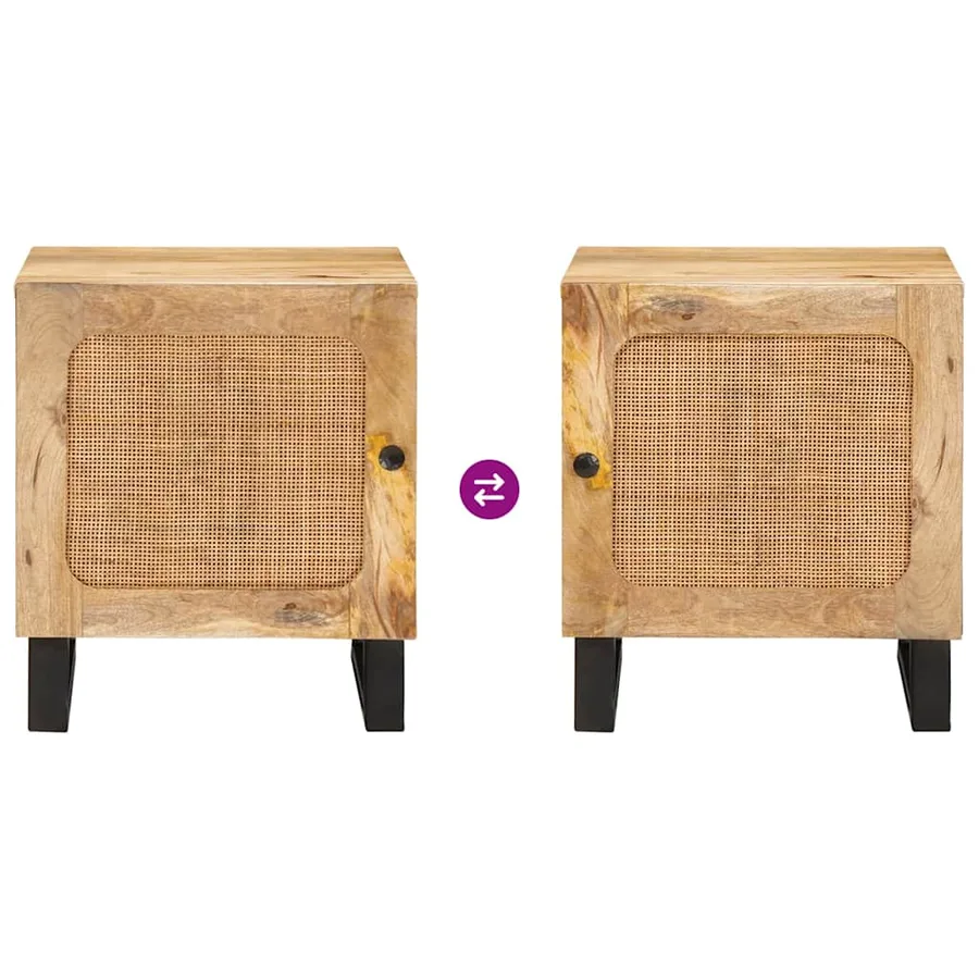 Cabinet de chevet 2 pcs Naturel 40 x 33 x 46 cm - 12