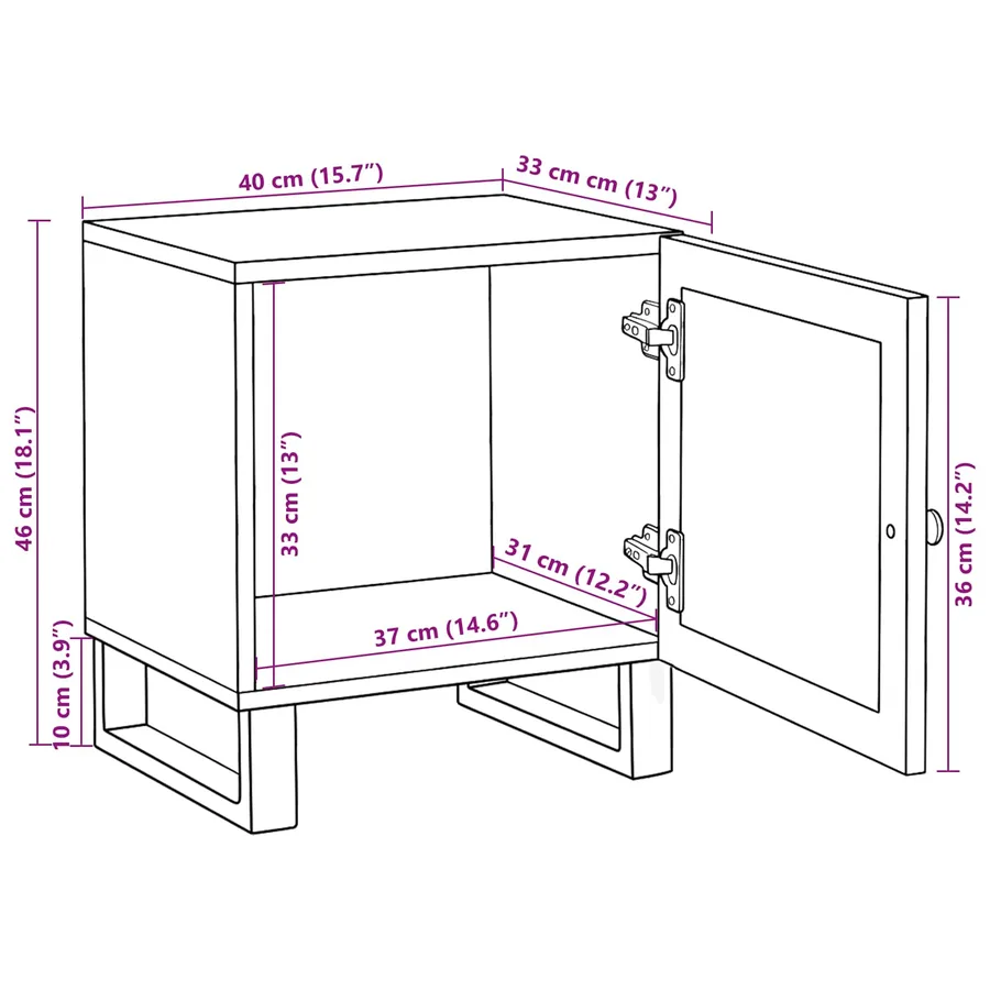 Cabinet de chevet 2 pcs Naturel 40 x 33 x 46 cm - 14
