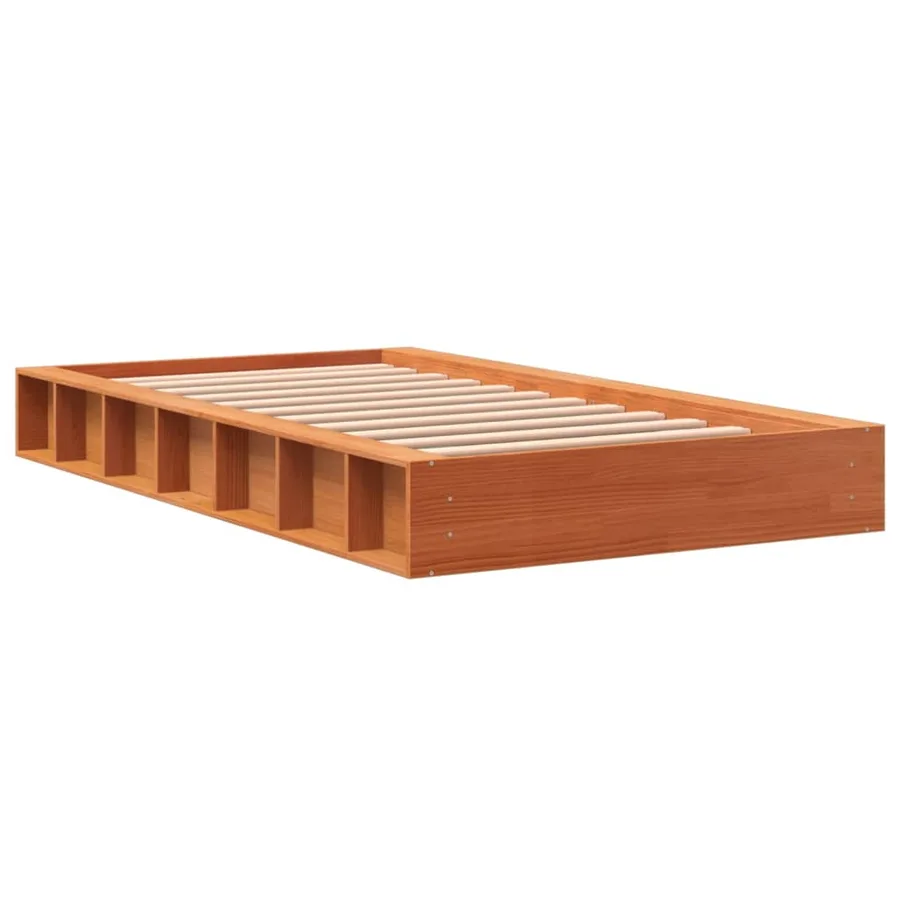 Cadre de lit sans matelas cire marron 90x200 cm bois pin massif - 3