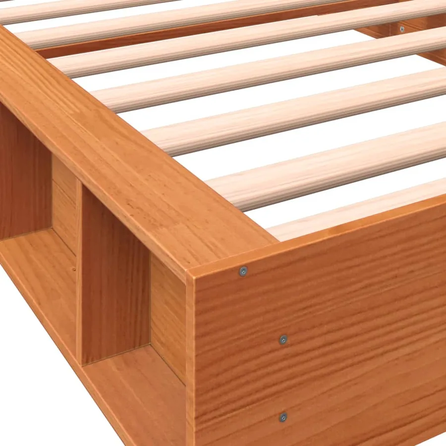 Cadre de lit sans matelas cire marron 90x200 cm bois pin massif - 7