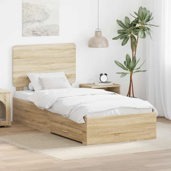 Cadre de lit Chêne Sonoma 75 x 190 cm Bois d'ingénierie