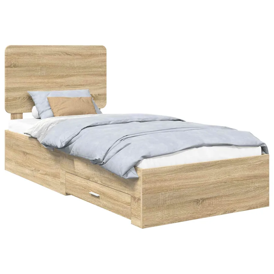 Cadre de lit Chêne Sonoma 75 x 190 cm Bois d'ingénierie - 2