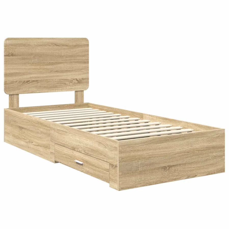 Cadre de lit Chêne Sonoma 75 x 190 cm Bois d'ingénierie - 4