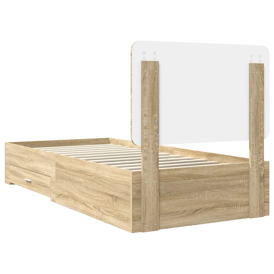 Cadre de lit Chêne Sonoma 75 x 190 cm Bois d'ingénierie - 9