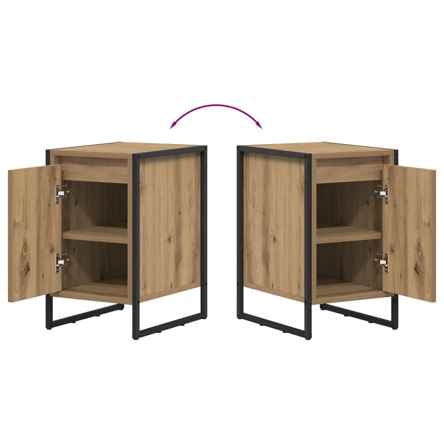 Table de chevet 2 pc Chêne artisan 39,5 x 30 x 50 cm - 12