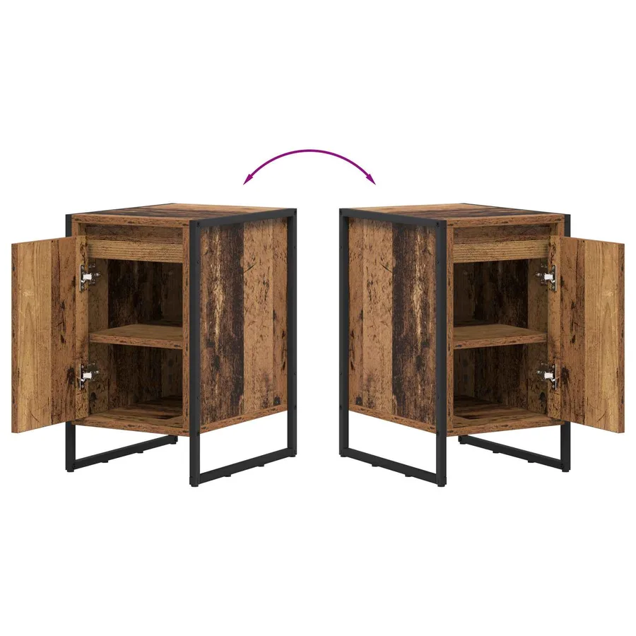 Table de chevet 2 pcs Bois Ancien 39,5 x 30 x 50 cm - 12