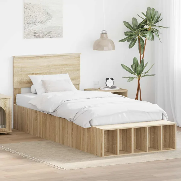 Cadre de lit Chêne Sonoma 100 x 200 cm Bois d'ingénierie