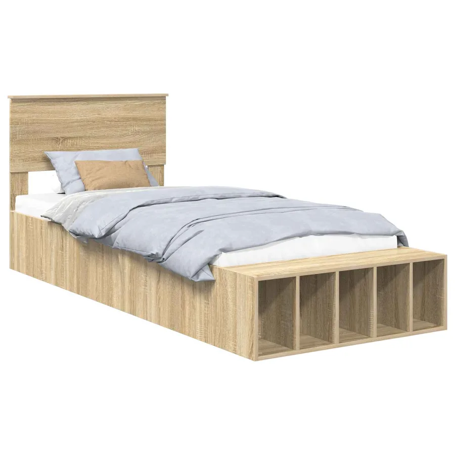 Cadre de lit Chêne Sonoma 100 x 200 cm Bois d'ingénierie - 2