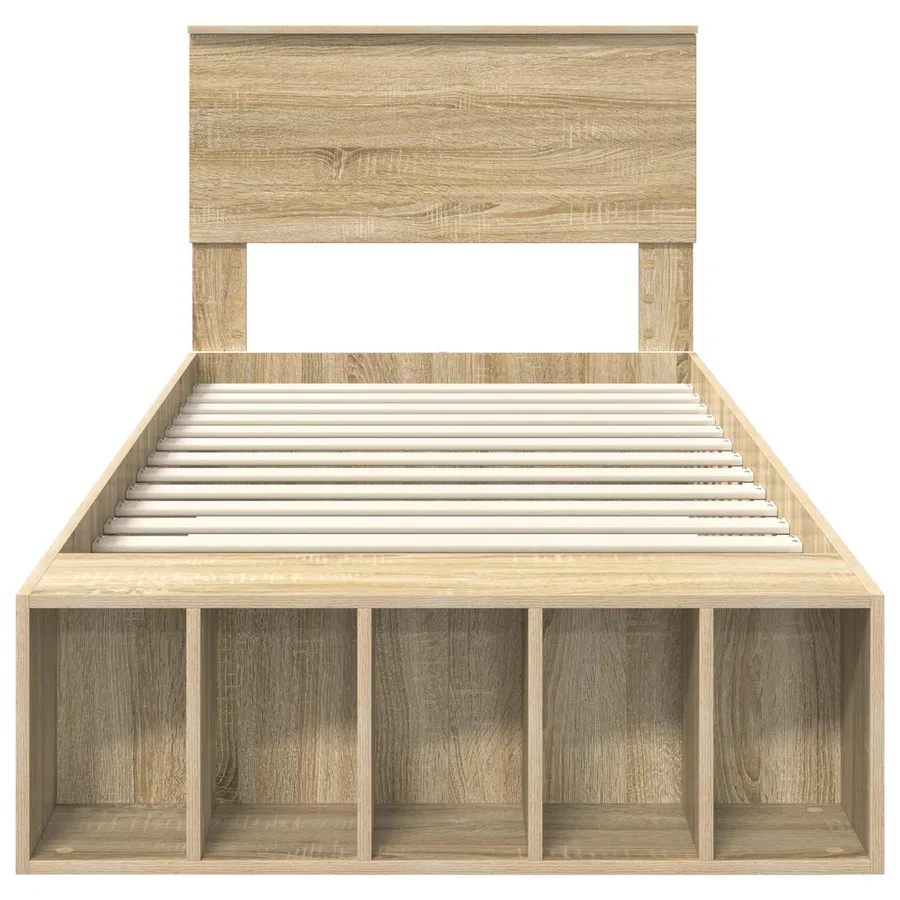 Cadre de lit Chêne Sonoma 100 x 200 cm Bois d'ingénierie - 7