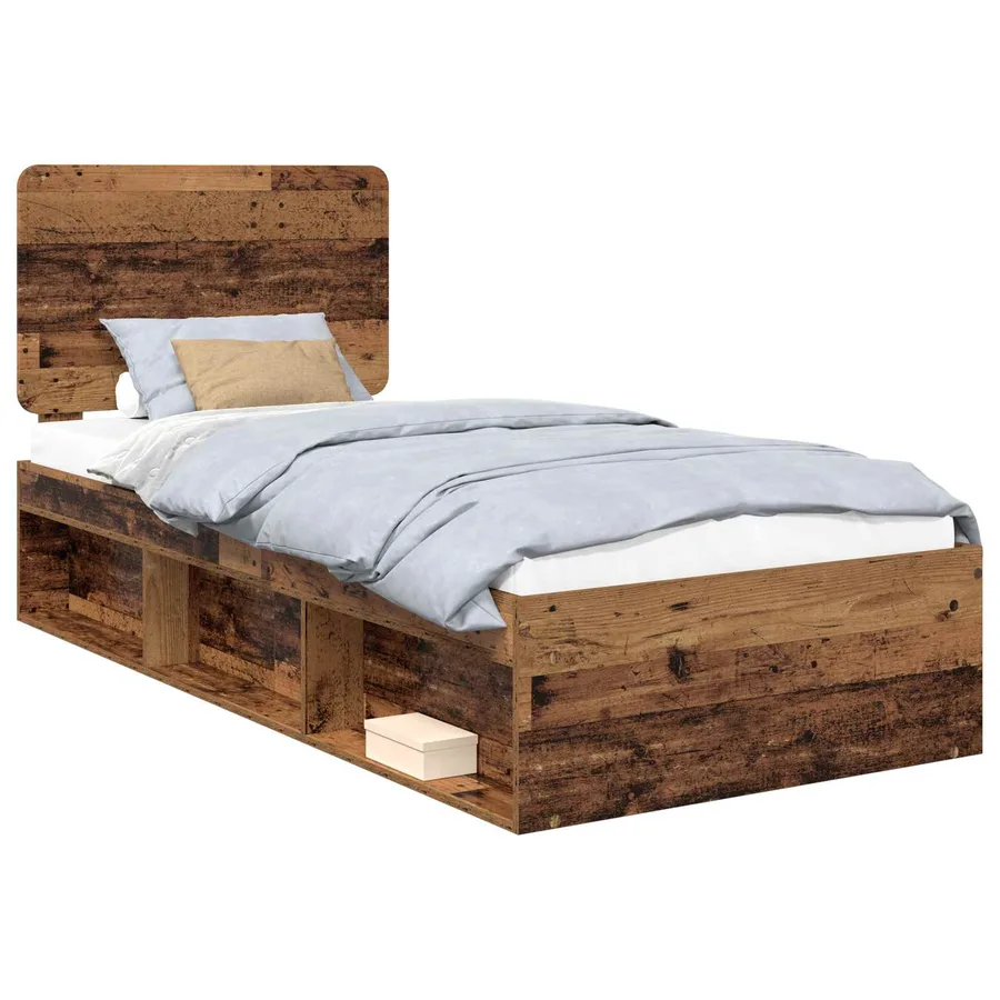 Cadre de lit Bois ancien 100 x 200 cm Bois de pin massif - 2