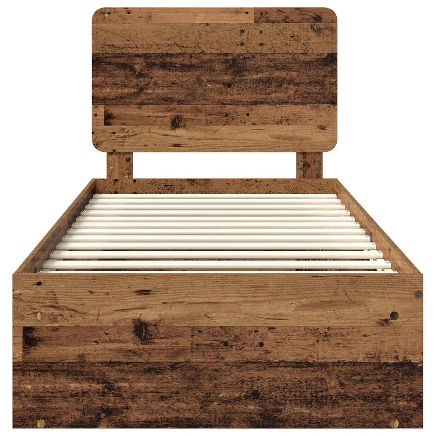 Cadre de lit Bois ancien 100 x 200 cm Bois de pin massif - 7