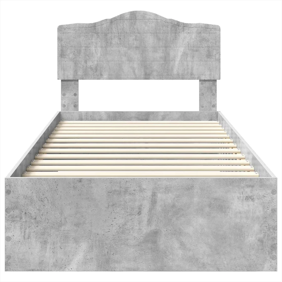Cadre de lit Gris béton 70 x 190 cm Bois d'ingénierie - 7