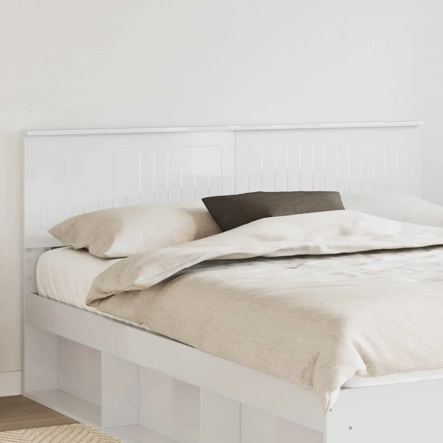 Tête de lit Blanc Brillant Bois d'ingénierie