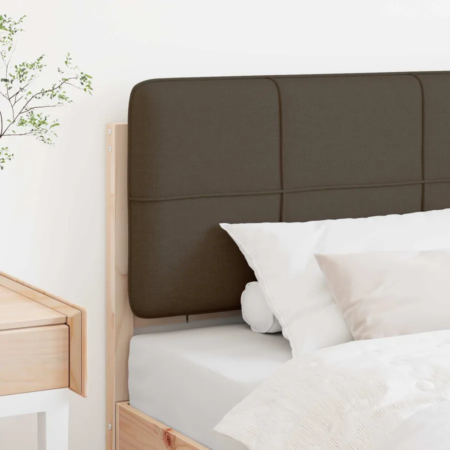 Tête de lit capitonnée Marron et Taupe 100 cm Pin massif - 3