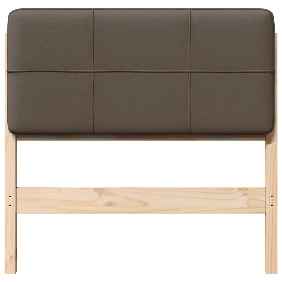 Tête de lit capitonnée Marron et Taupe 100 cm Pin massif - 4