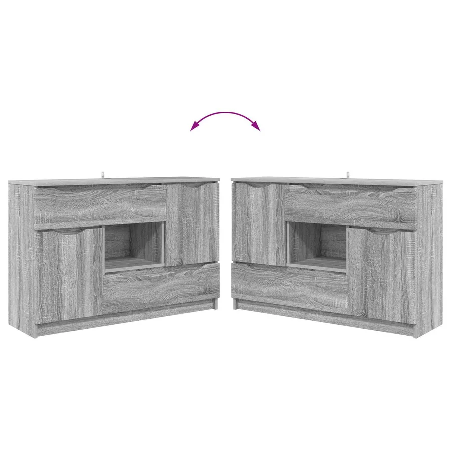 Buffet Gris Sonoma 100 x 30 x 65,6 Bois d'ingénierie - 12