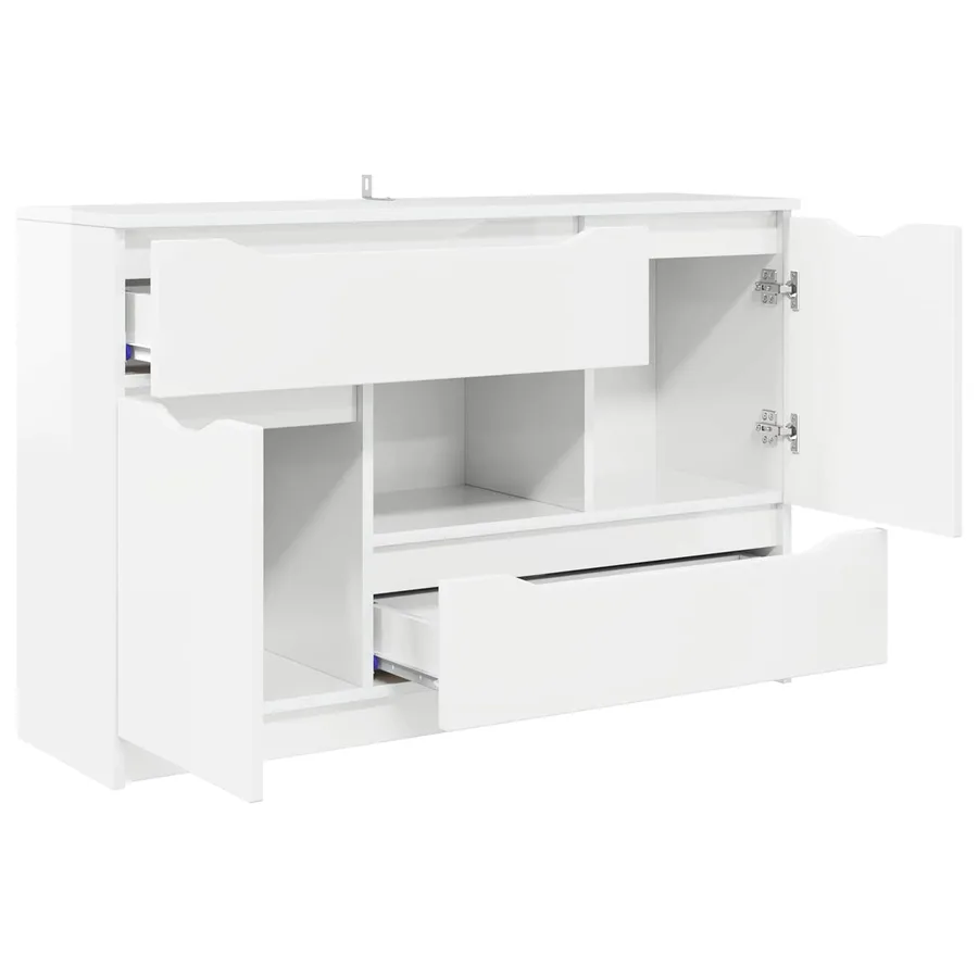 Buffet Blanc brillant 100 x 30 x 65,6 Bois d'ingénierie - 5