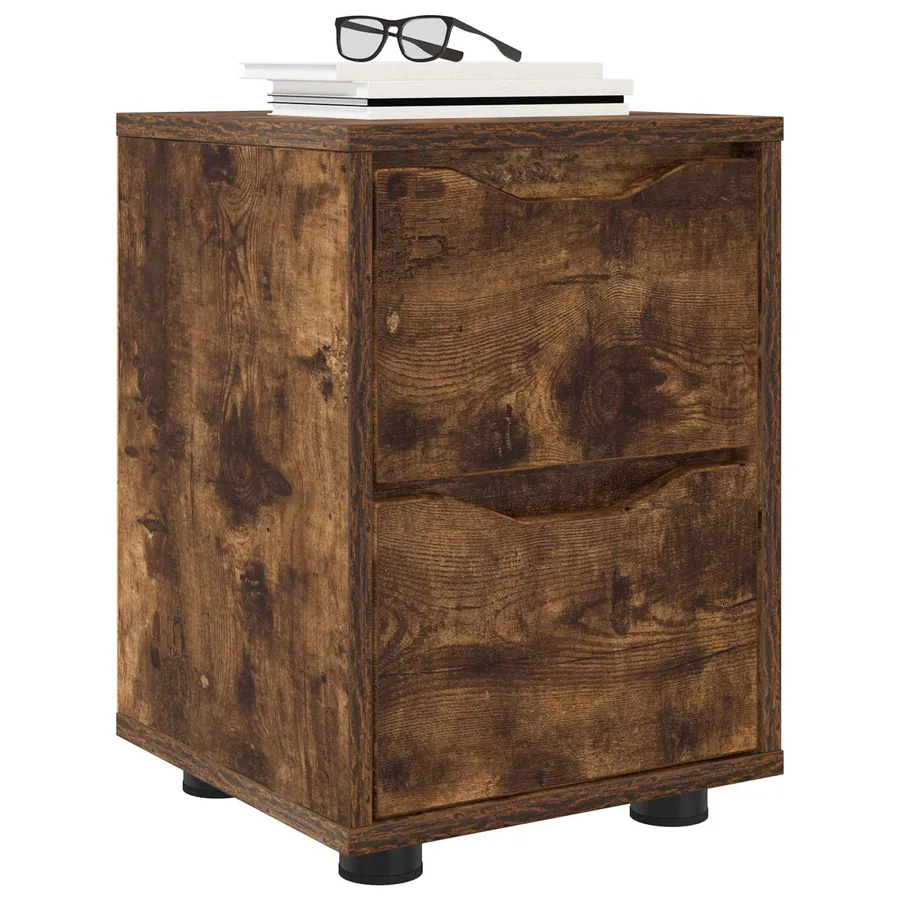 Tables de chevet avec tiroir 2 pcs Chêne fumé 30,5 x 30 x 43 cm - 3