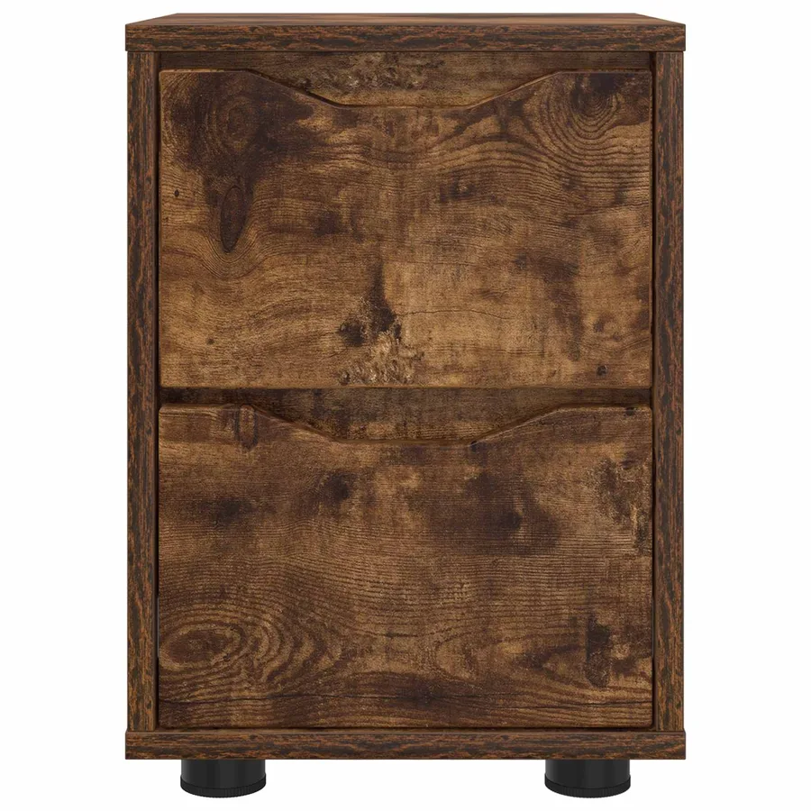 Tables de chevet avec tiroir 2 pcs Chêne fumé 30,5 x 30 x 43 cm - 5