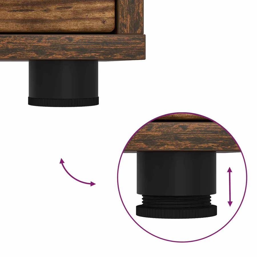Tables de chevet avec tiroir 2 pcs Chêne fumé 30,5 x 30 x 43 cm - 8