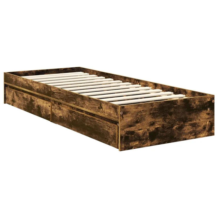 Lit de Rangement Chêne fumé 70 x 190 cm Bois d'ingénierie - 6