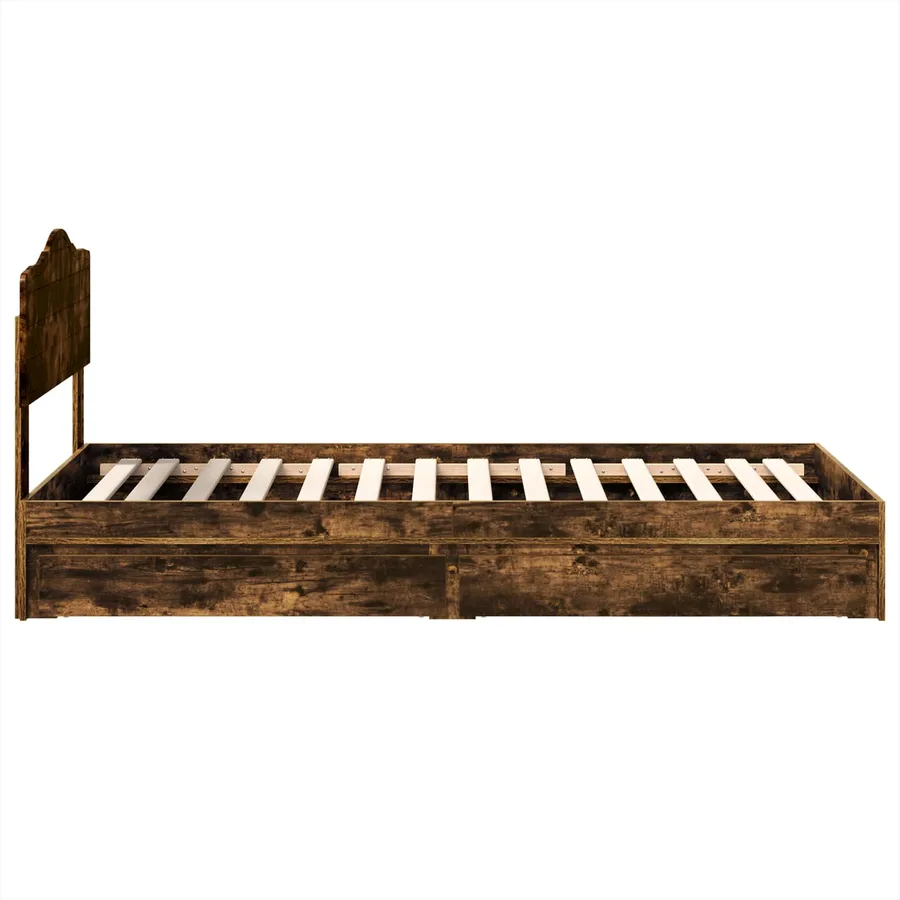 Lit de Rangement Chêne fumé 70 x 190 cm Bois d'ingénierie - 9