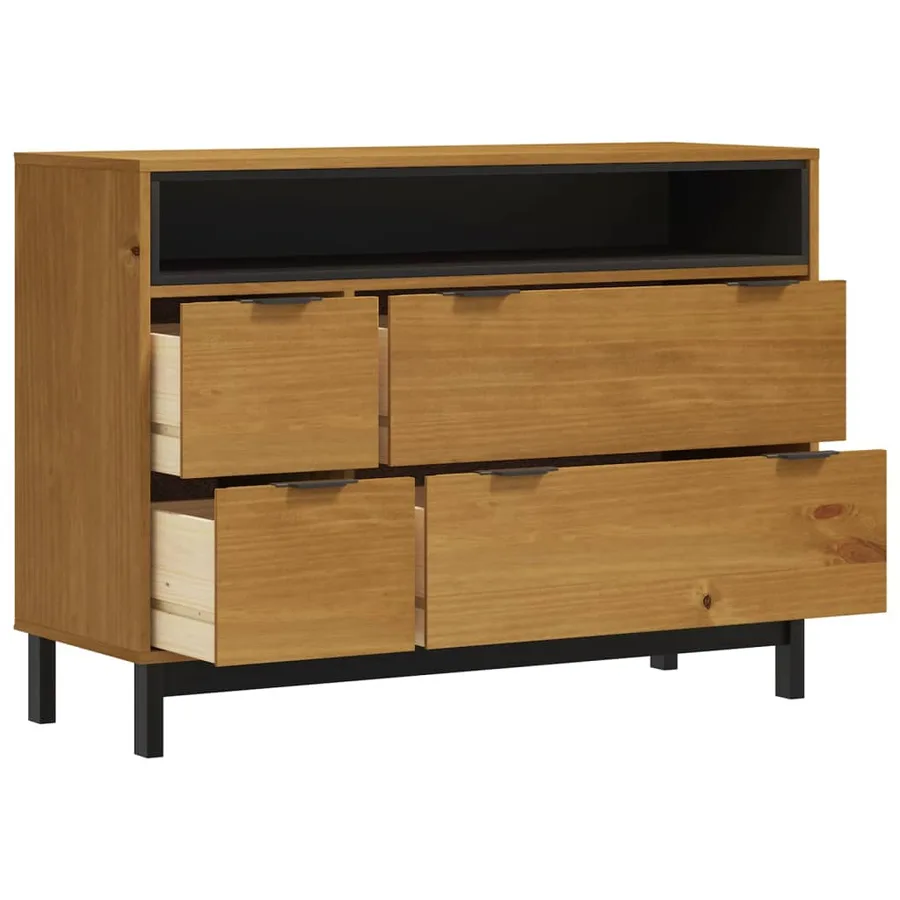 Commode FLAM 110x40x80 cm bois de pin massif - 4