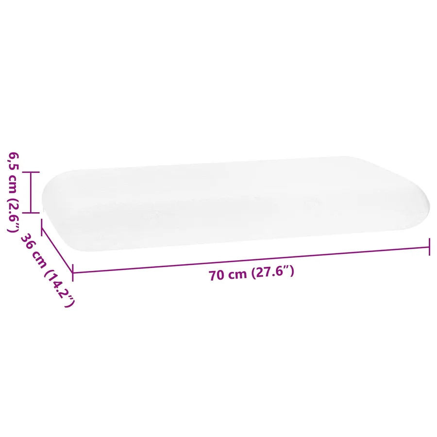 Coussin de sommeil Uni Blanc 70 x 36 x 6,5 cm - 8