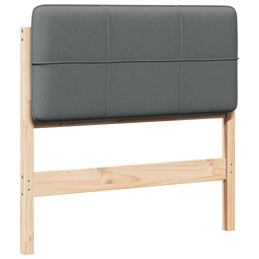 Tête de lit capitonnée Marron et gris clair 80 cm Pin massif - 2