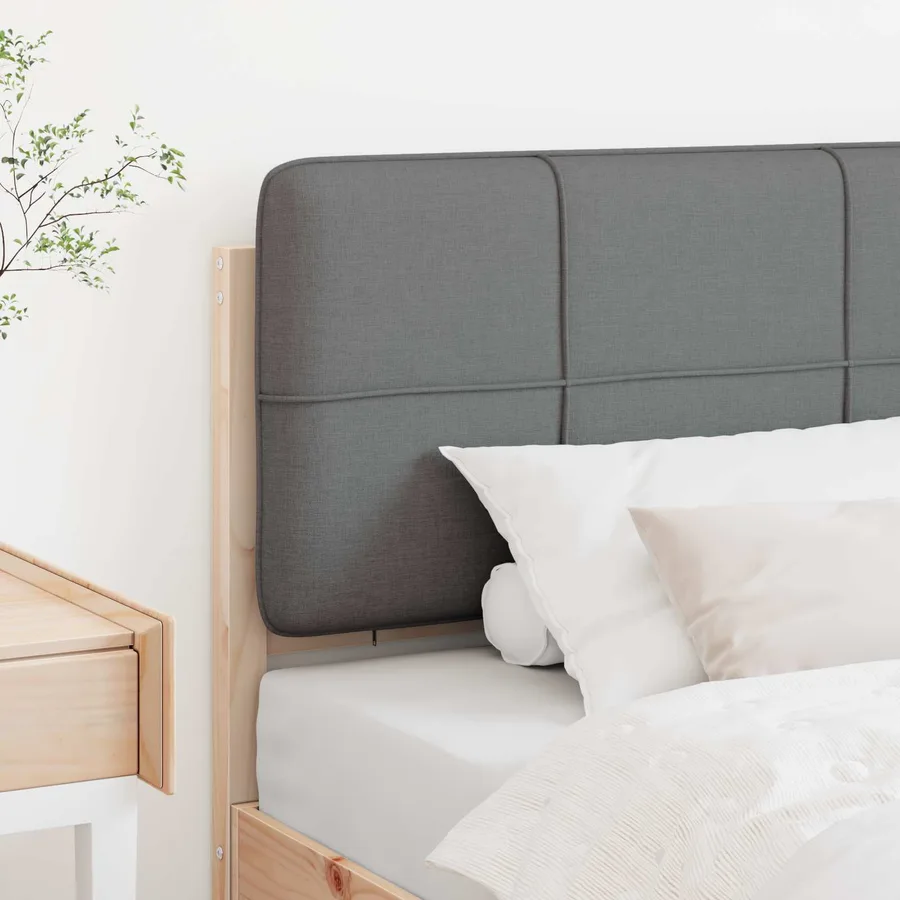 Tête de lit capitonnée Marron et gris clair 80 cm Pin massif - 3
