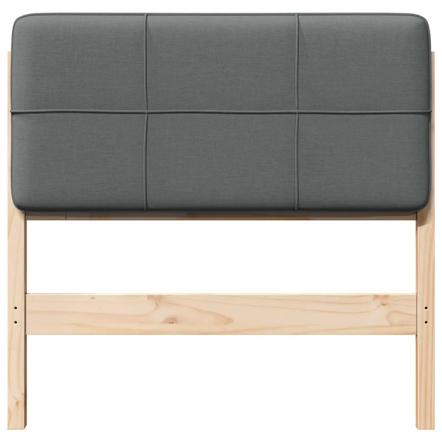 Tête de lit capitonnée Marron et gris clair 80 cm Pin massif - 4