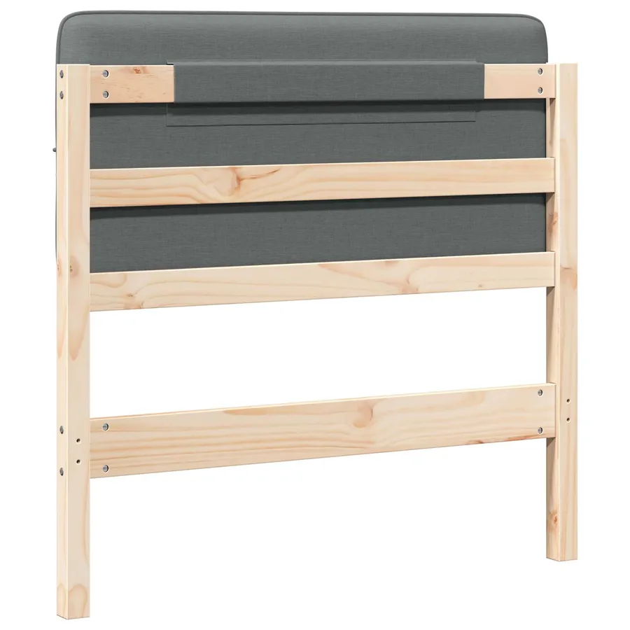 Tête de lit capitonnée Marron et gris clair 80 cm Pin massif - 6