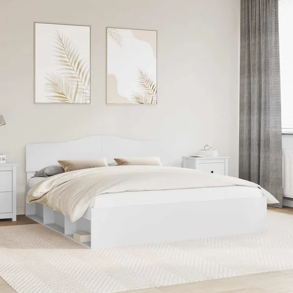 Cadre de lit Blanc 180 x 200 cm Bois de pin massif
